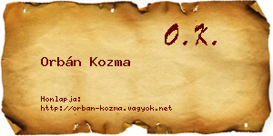 Orbán Kozma névjegykártya